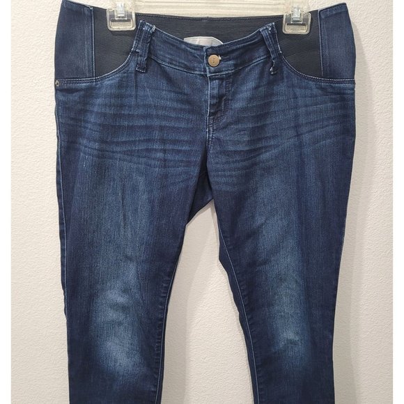 Isabel Maternity Under Belly Womens Dark Wash Blue Skinny Jeans Size 6 - Picture 2 of 8